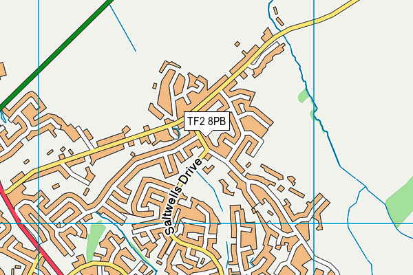 TF2 8PB map - OS VectorMap District (Ordnance Survey)