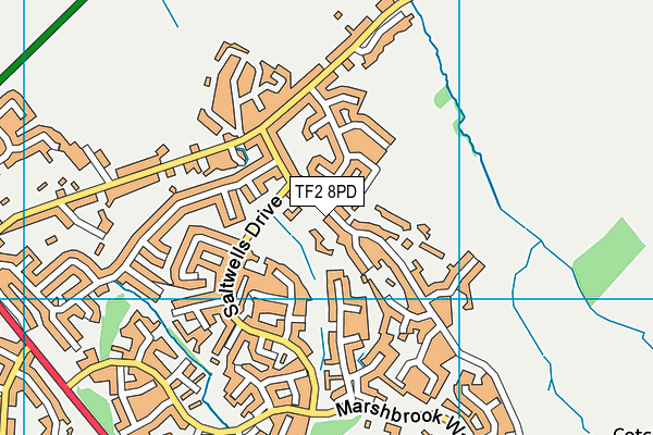 TF2 8PD map - OS VectorMap District (Ordnance Survey)