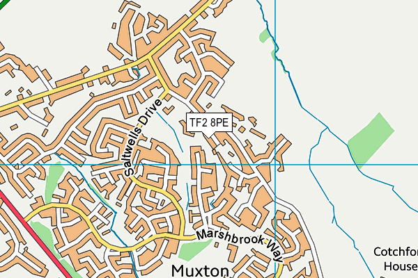 TF2 8PE map - OS VectorMap District (Ordnance Survey)
