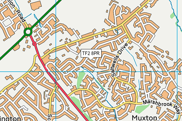 TF2 8PR map - OS VectorMap District (Ordnance Survey)
