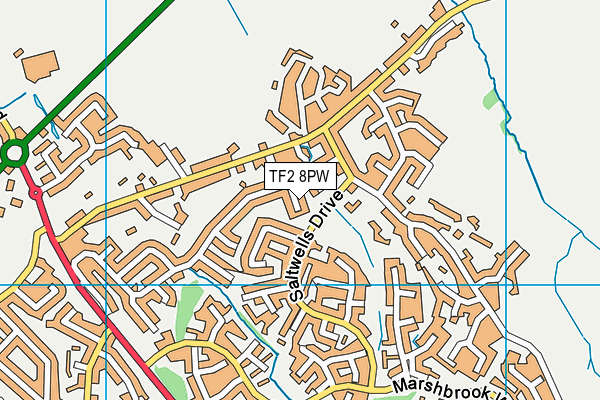 TF2 8PW map - OS VectorMap District (Ordnance Survey)