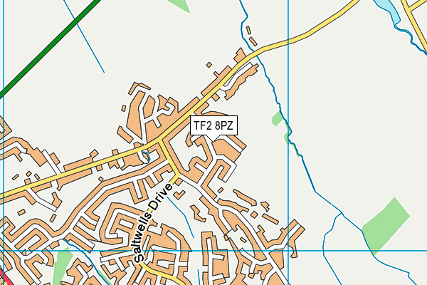 TF2 8PZ map - OS VectorMap District (Ordnance Survey)