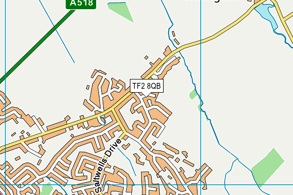TF2 8QB map - OS VectorMap District (Ordnance Survey)