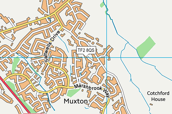 TF2 8QS map - OS VectorMap District (Ordnance Survey)
