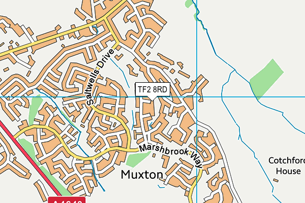 TF2 8RD map - OS VectorMap District (Ordnance Survey)