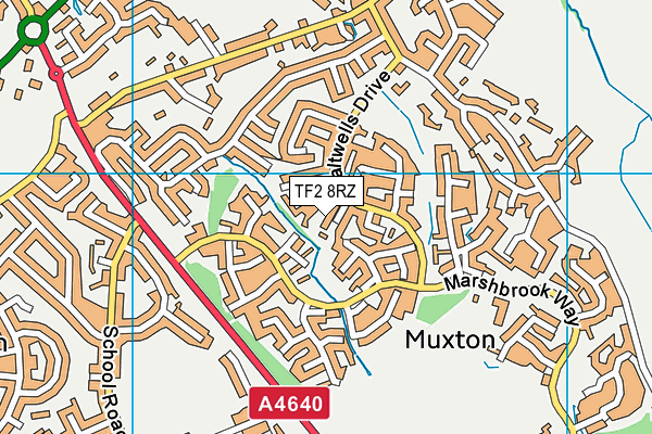 TF2 8RZ map - OS VectorMap District (Ordnance Survey)