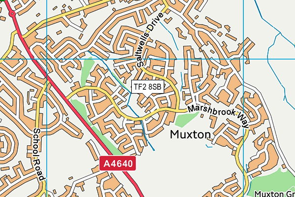 TF2 8SB map - OS VectorMap District (Ordnance Survey)