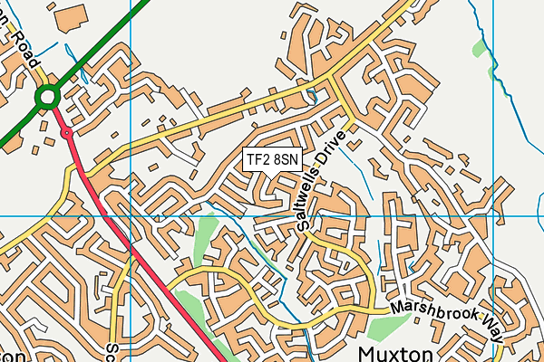 TF2 8SN map - OS VectorMap District (Ordnance Survey)