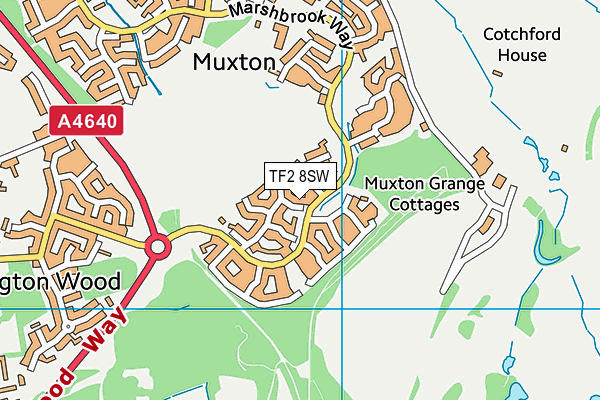 TF2 8SW map - OS VectorMap District (Ordnance Survey)