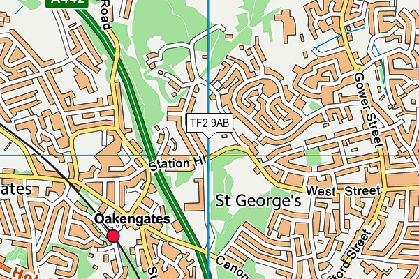 TF2 9AB map - OS VectorMap District (Ordnance Survey)