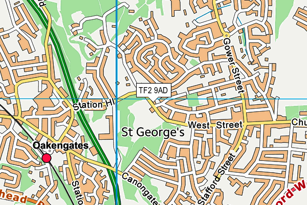 TF2 9AD map - OS VectorMap District (Ordnance Survey)
