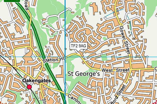 TF2 9AG map - OS VectorMap District (Ordnance Survey)
