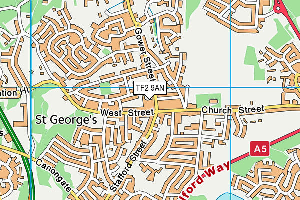 TF2 9AN map - OS VectorMap District (Ordnance Survey)