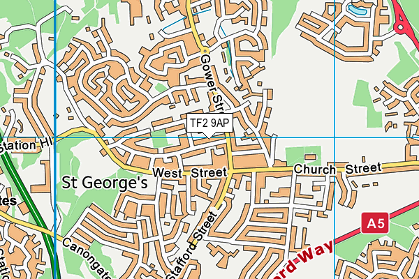TF2 9AP map - OS VectorMap District (Ordnance Survey)