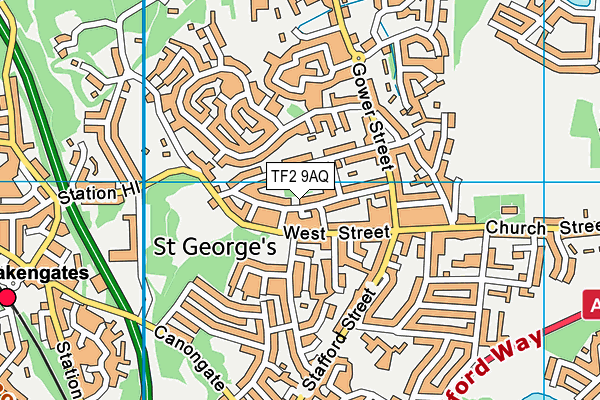 TF2 9AQ map - OS VectorMap District (Ordnance Survey)