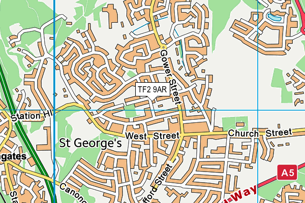 TF2 9AR map - OS VectorMap District (Ordnance Survey)