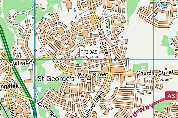 TF2 9AS map - OS VectorMap District (Ordnance Survey)