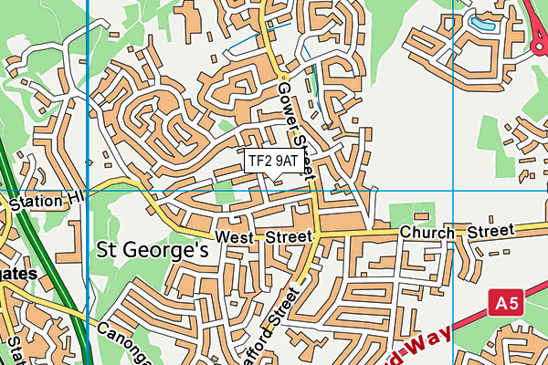 TF2 9AT map - OS VectorMap District (Ordnance Survey)