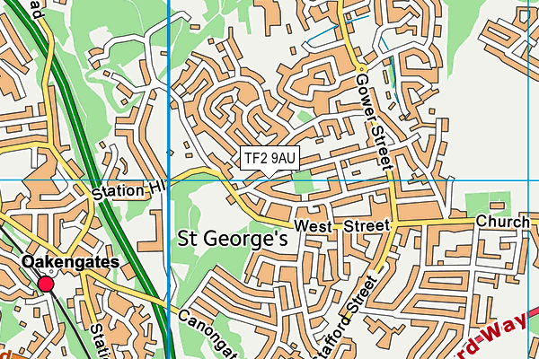 TF2 9AU map - OS VectorMap District (Ordnance Survey)