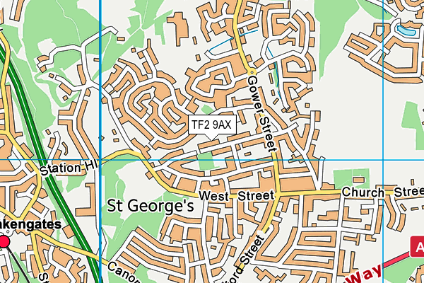 TF2 9AX map - OS VectorMap District (Ordnance Survey)