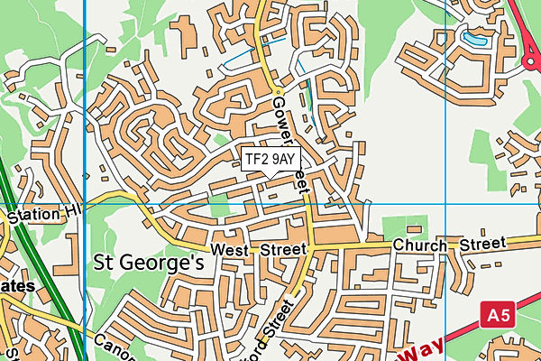 TF2 9AY map - OS VectorMap District (Ordnance Survey)