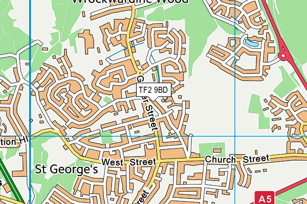 TF2 9BD map - OS VectorMap District (Ordnance Survey)