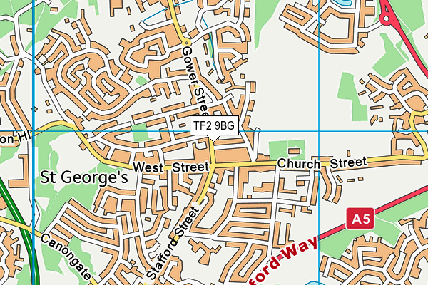 TF2 9BG map - OS VectorMap District (Ordnance Survey)
