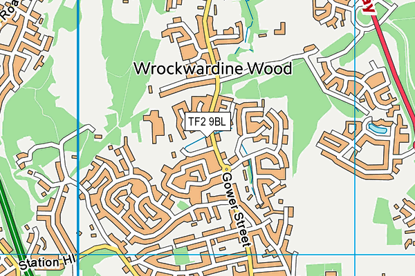 TF2 9BL map - OS VectorMap District (Ordnance Survey)