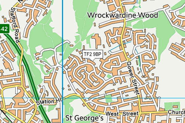TF2 9BP map - OS VectorMap District (Ordnance Survey)