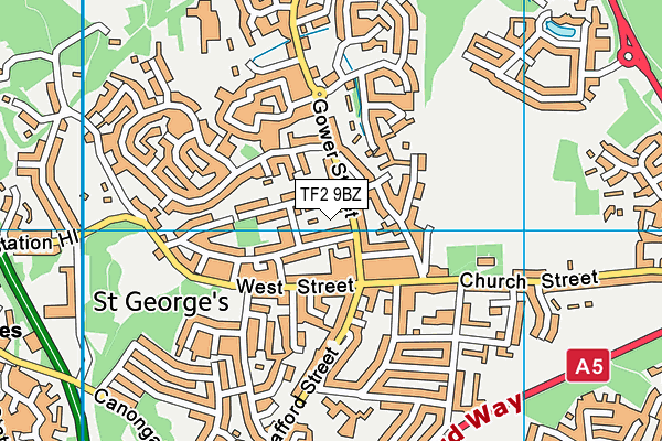 TF2 9BZ map - OS VectorMap District (Ordnance Survey)