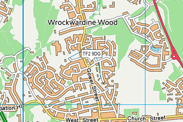 TF2 9DG map - OS VectorMap District (Ordnance Survey)