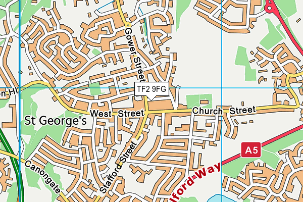 TF2 9FG map - OS VectorMap District (Ordnance Survey)