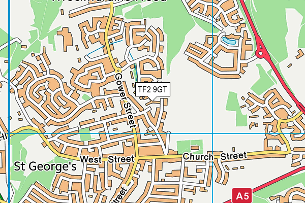 TF2 9GT map - OS VectorMap District (Ordnance Survey)