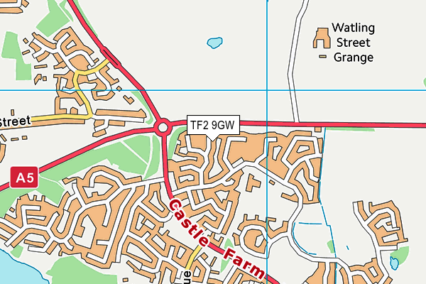 TF2 9GW map - OS VectorMap District (Ordnance Survey)