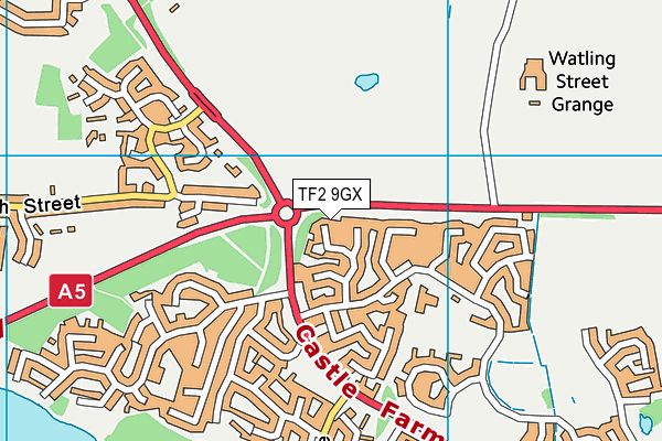 TF2 9GX map - OS VectorMap District (Ordnance Survey)