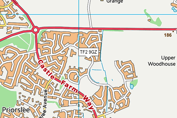 Redhill Primary Academy map (TF2 9GZ) - OS VectorMap District (Ordnance Survey)