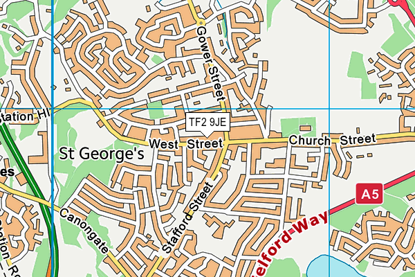 TF2 9JE map - OS VectorMap District (Ordnance Survey)