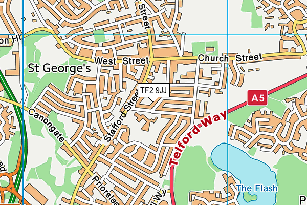 TF2 9JJ map - OS VectorMap District (Ordnance Survey)