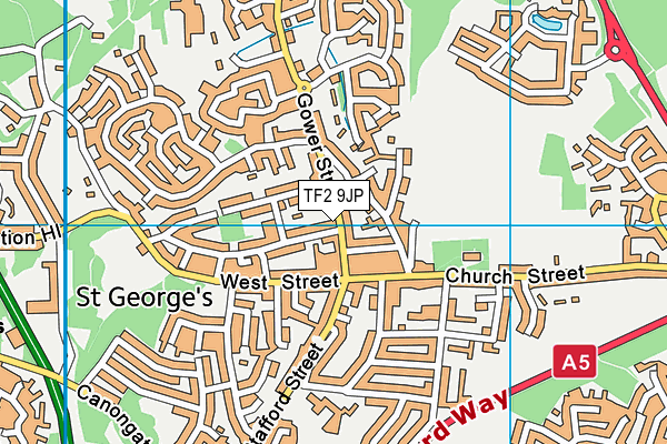 TF2 9JP map - OS VectorMap District (Ordnance Survey)