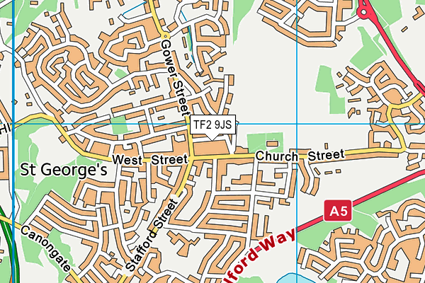 TF2 9JS map - OS VectorMap District (Ordnance Survey)