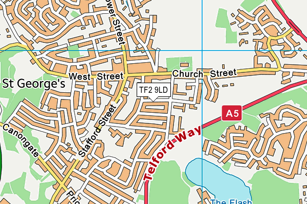 TF2 9LD map - OS VectorMap District (Ordnance Survey)