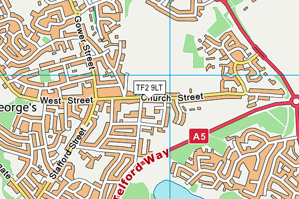 TF2 9LT map - OS VectorMap District (Ordnance Survey)