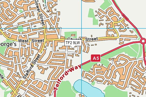 TF2 9LW map - OS VectorMap District (Ordnance Survey)