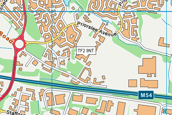 TF2 9NT map - OS VectorMap District (Ordnance Survey)