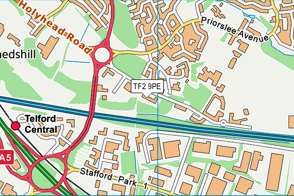 TF2 9PE map - OS VectorMap District (Ordnance Survey)