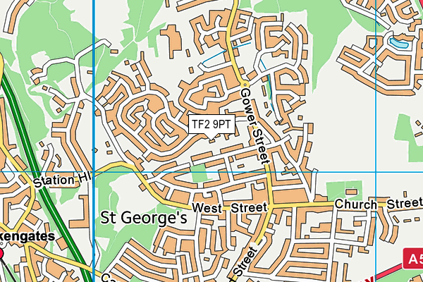 TF2 9PT map - OS VectorMap District (Ordnance Survey)