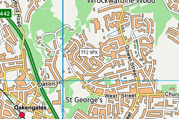 TF2 9PX map - OS VectorMap District (Ordnance Survey)