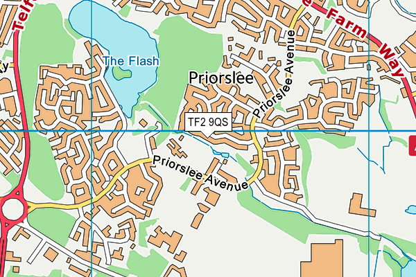 TF2 9QS map - OS VectorMap District (Ordnance Survey)