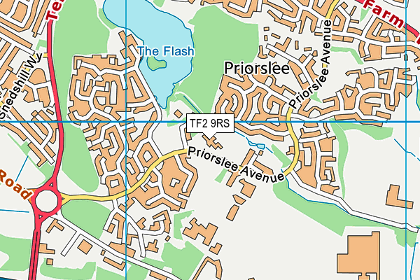Priorslee Academy map (TF2 9RS) - OS VectorMap District (Ordnance Survey)