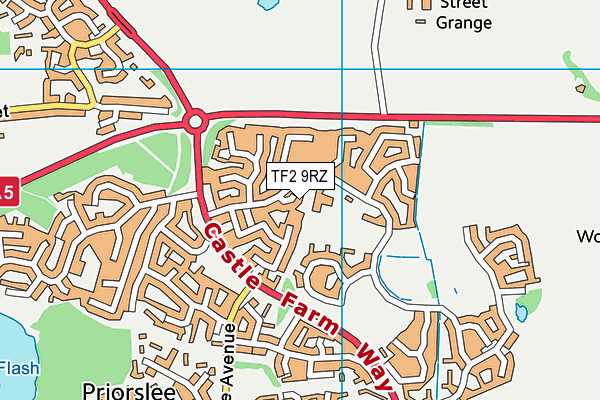 TF2 9RZ map - OS VectorMap District (Ordnance Survey)